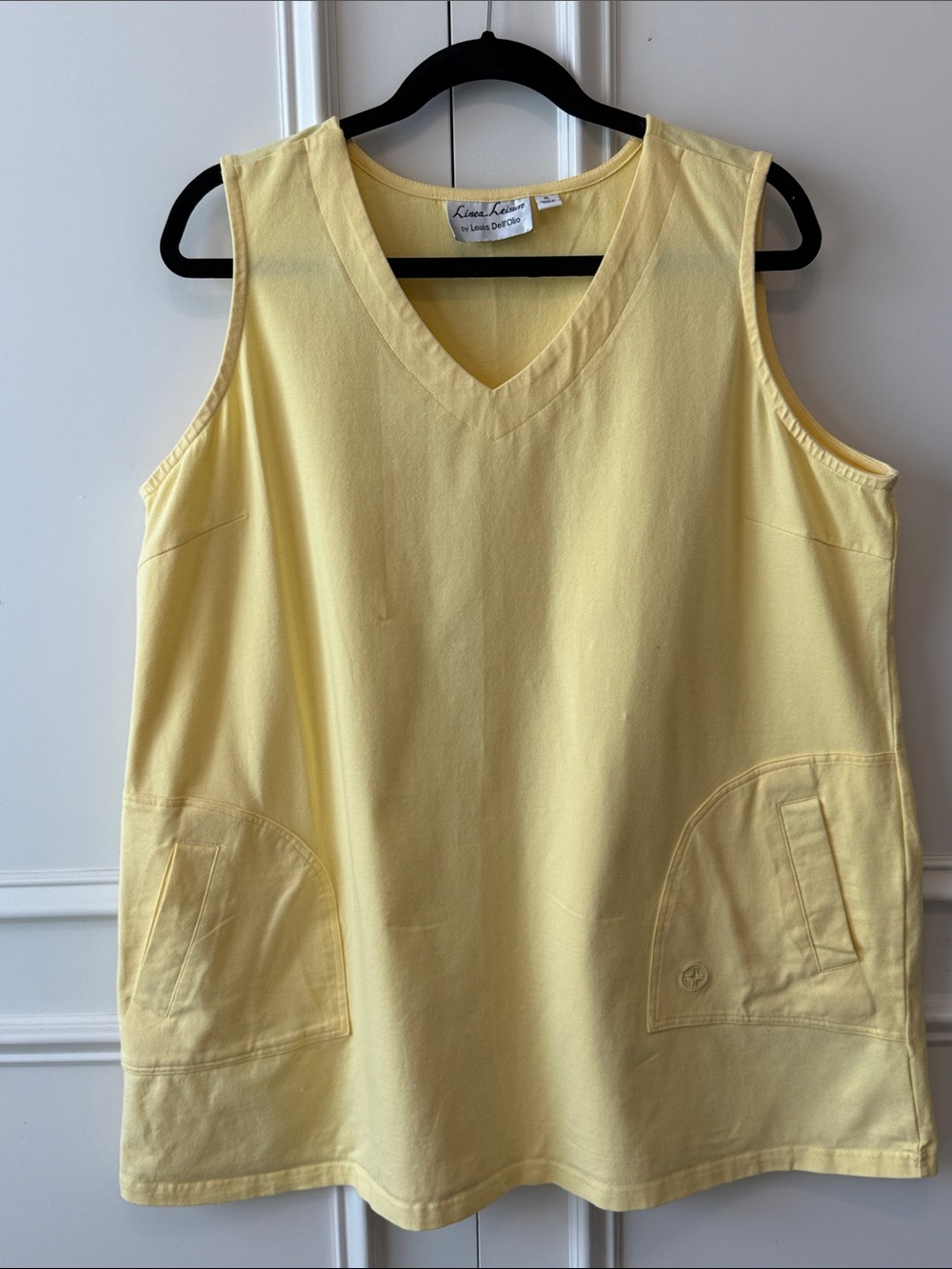 Linea by Louis Dell'Olio Soft Yellow V-Neck Sleeveless Tank